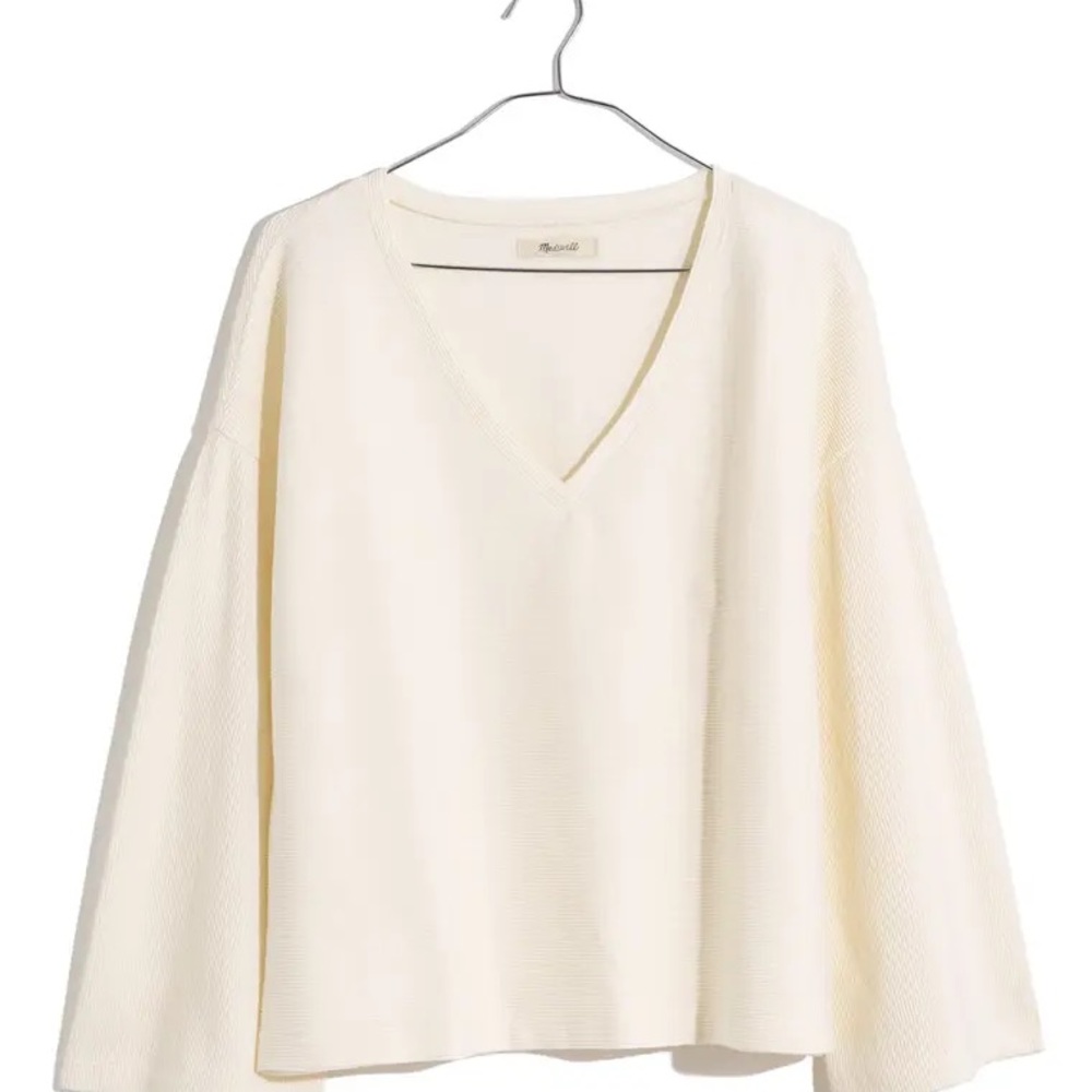Madewell Ottoman Jacquard V-Neck Top